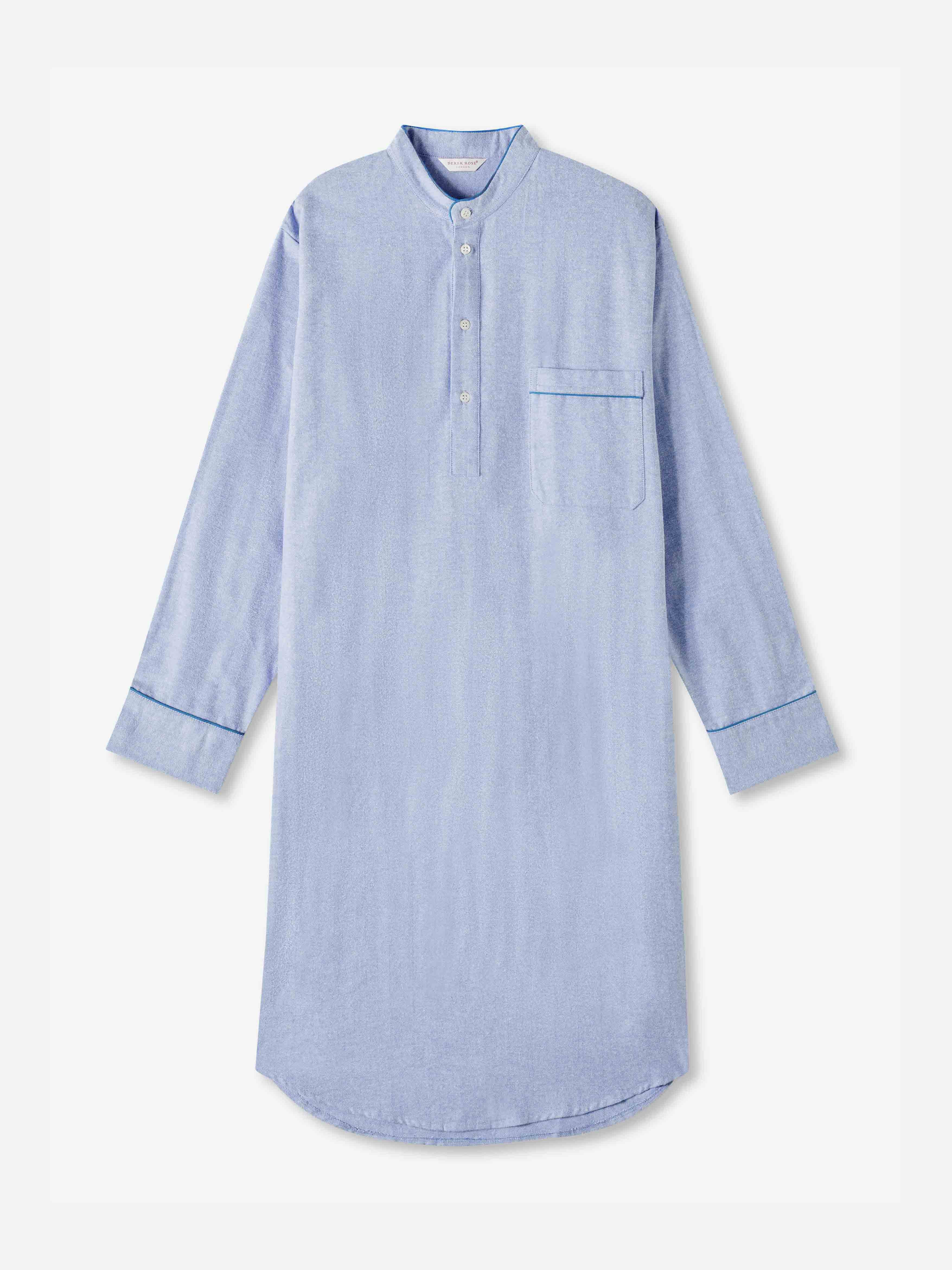 Men's Nightshirt Arran 24 Brushed Cotton Blue - 2