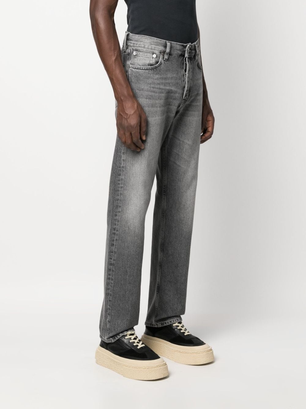 stonewashed cotton jeans - 3