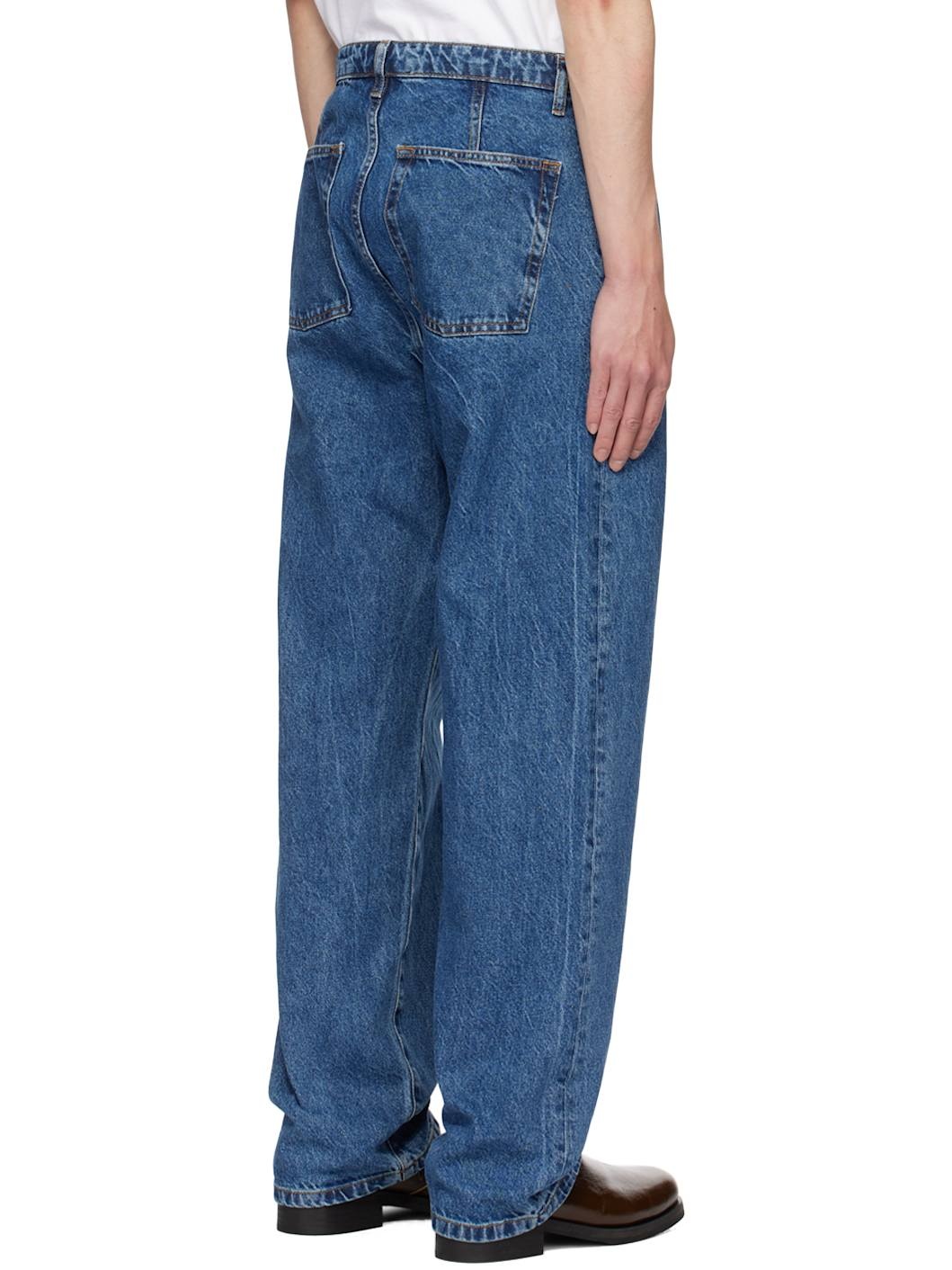 Blue Tapered Leg Jeans - 3
