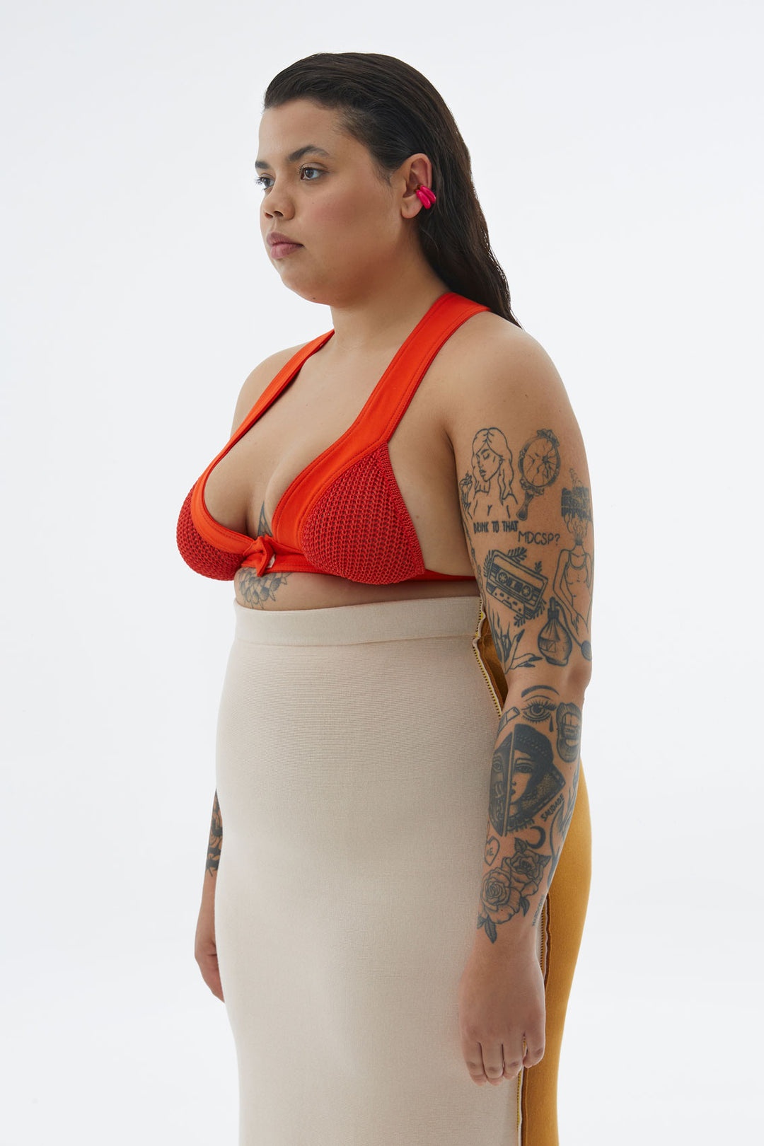 FLUO ORANGE STRETCH BRA TOP - 1