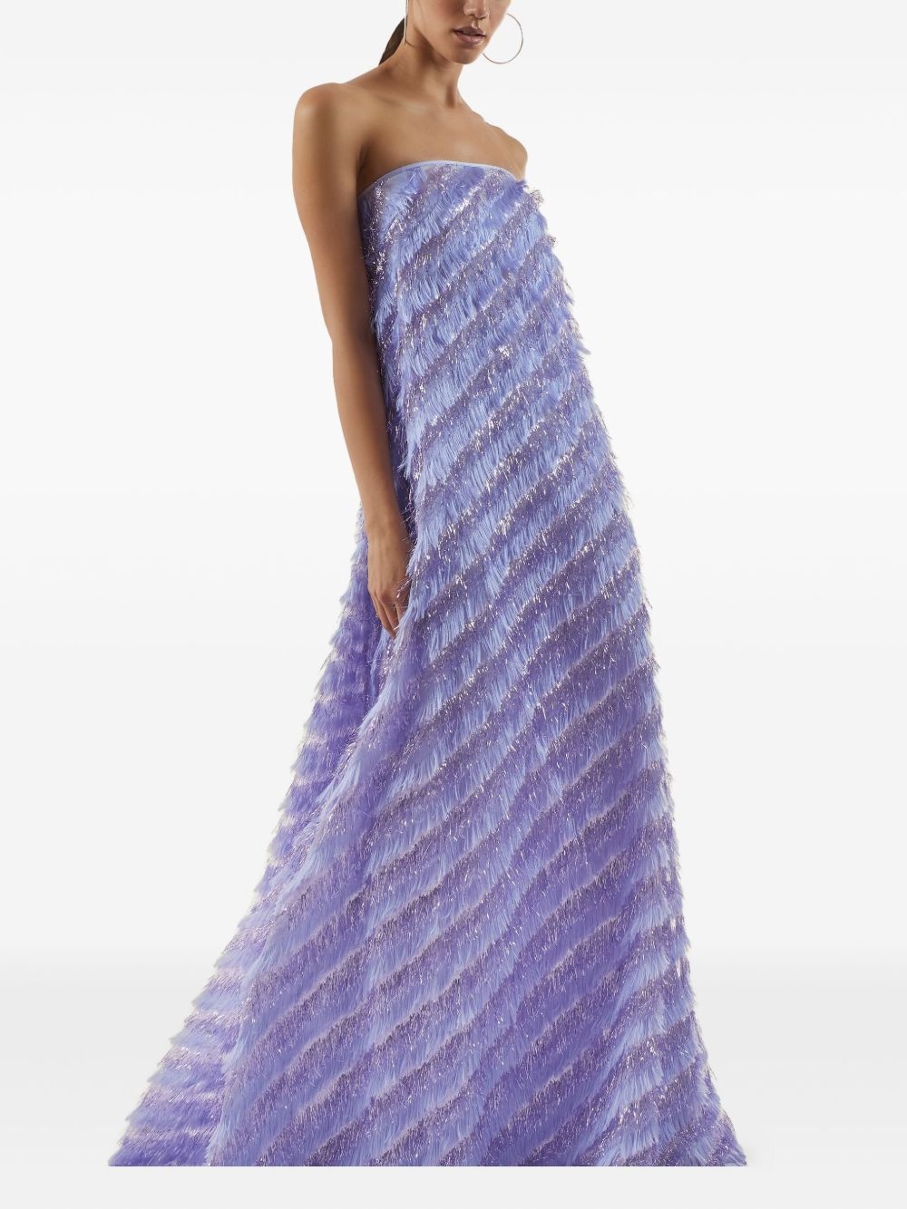 Anguila strapless fringe maxi dress - 3