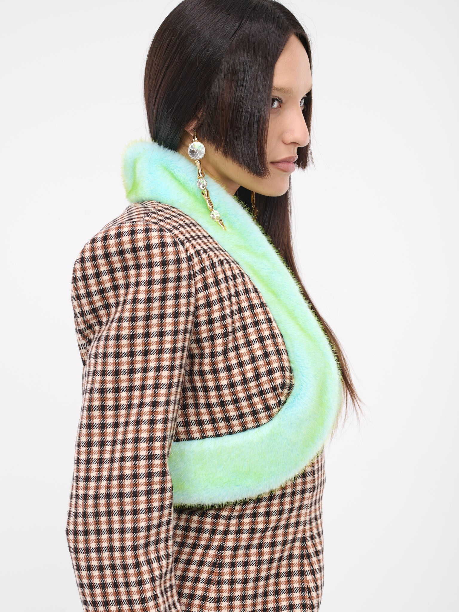 Check Fur Jacket - 5