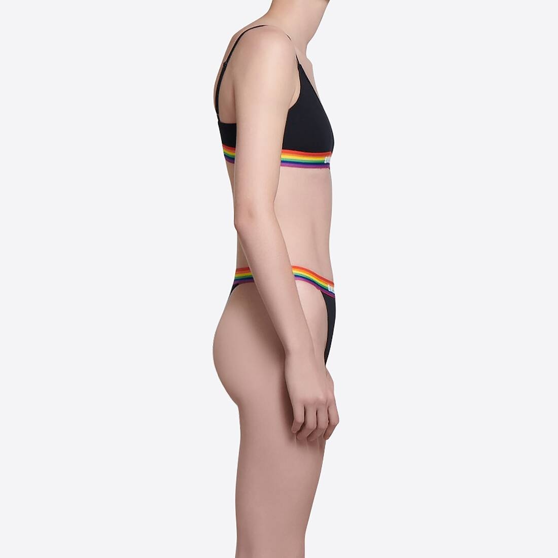 Women's Pride Sporty Thong in Black - 4