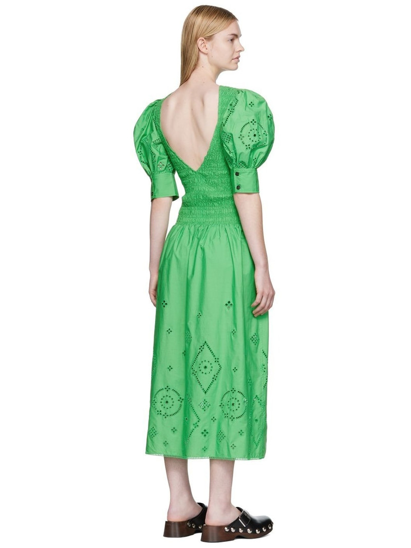 Green Broderie Anglaise Midi Dress 3