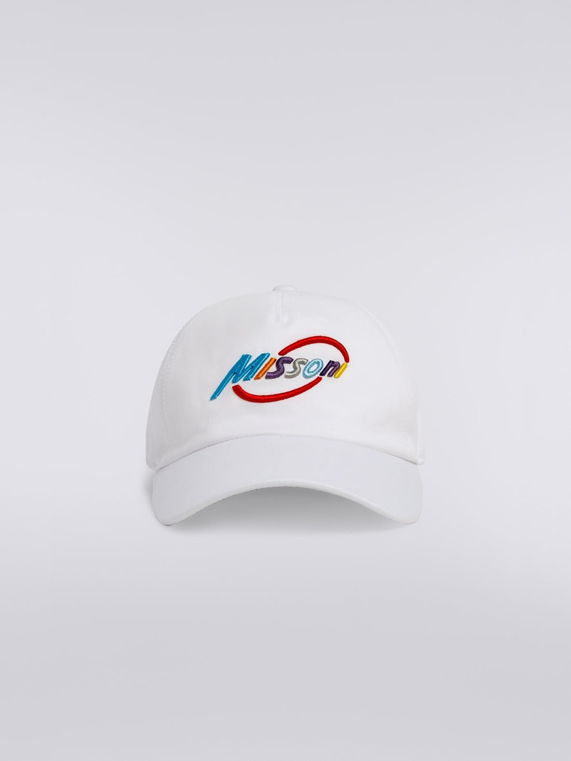 Cotton visor hat with multicoloured logo lettering 1