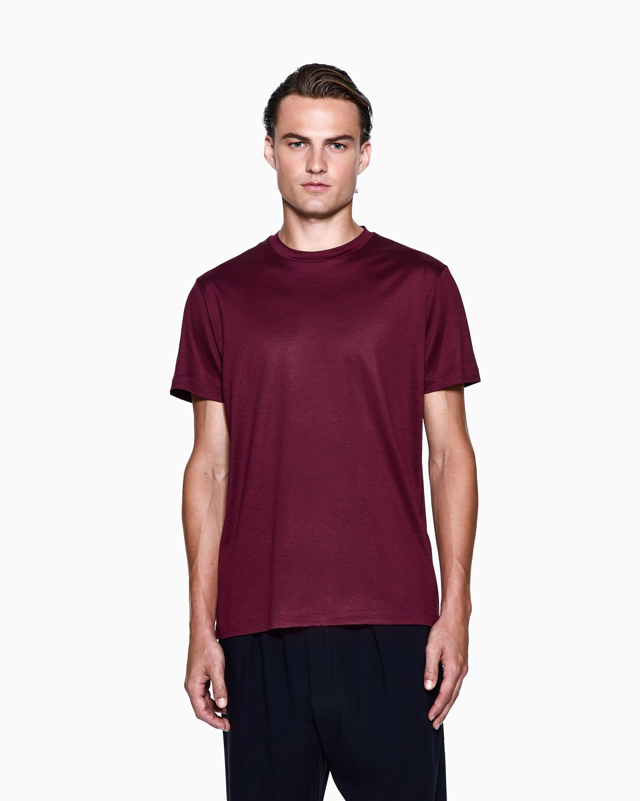 PLAIN-KNIT JERSEY T-SHIRT IN A SILK-AND-COTTON BLEND - 4