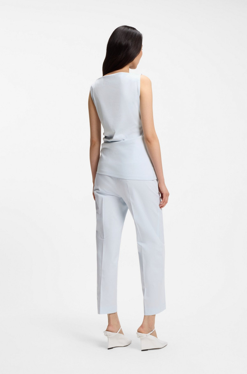 COWL-NECK ASYMMETRIC TOP IN MERCERIZED COTTON 4