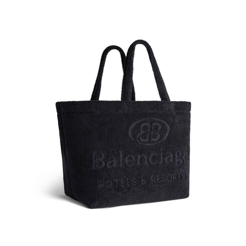 BALENCIAGA Women's Jumbo Large Tote Bag In Towel Fabric in Black outlook