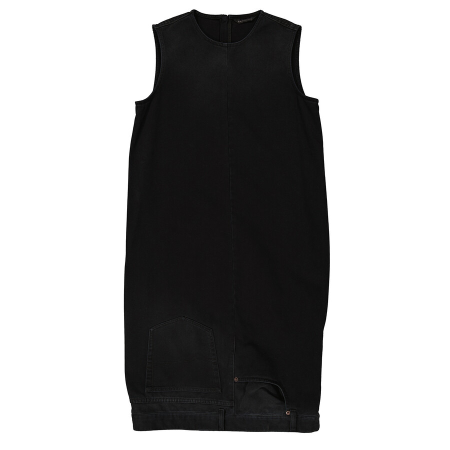 Balenciaga Sunbleached Black Upside Down Denim Midi Dress - 5