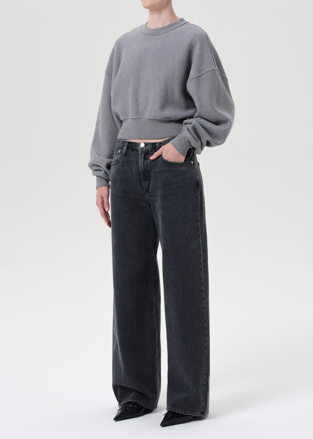 KIT SWEATSHIRT IN GREY HEATHER - 4