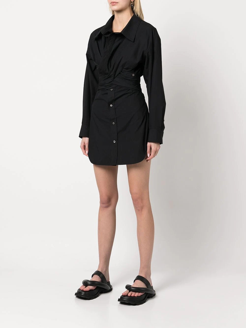 crossed front shirtdress - 3