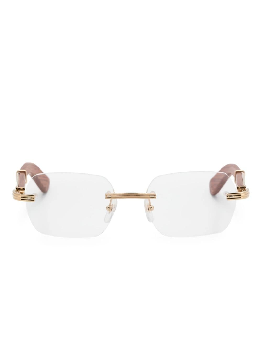 rimless rectangle-frame glasses - 1