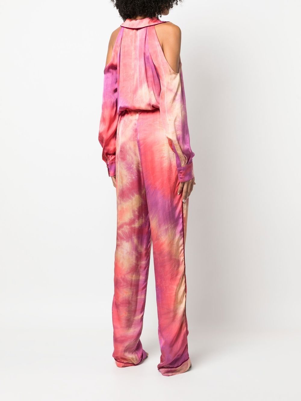 tie-dye drawstring jumpsuit - 4