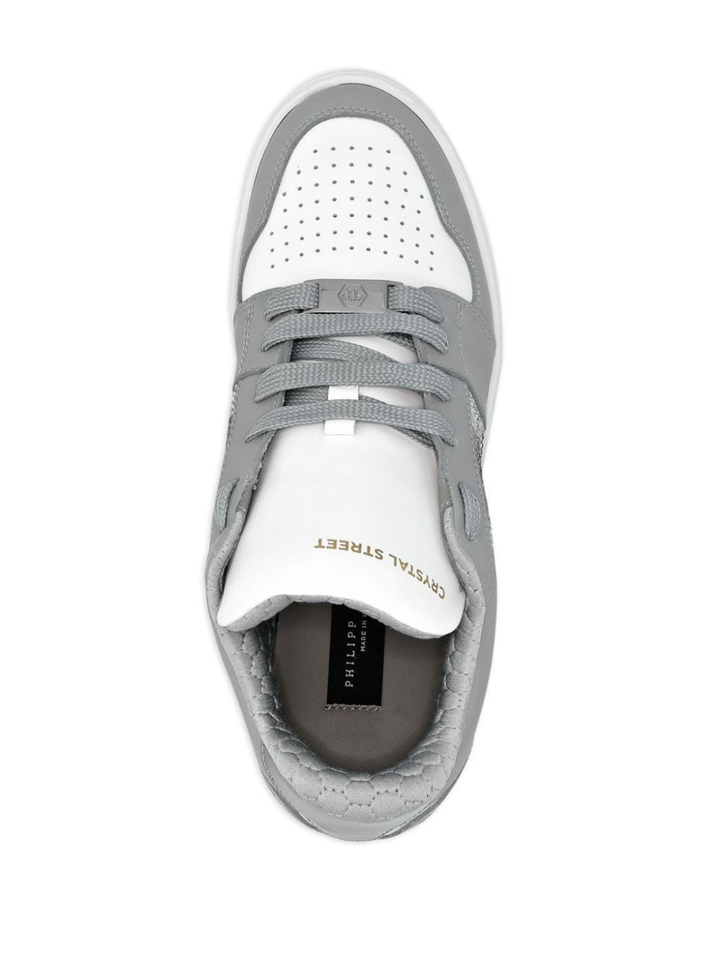 Crystal Lo-Top Leather Sneakers 4