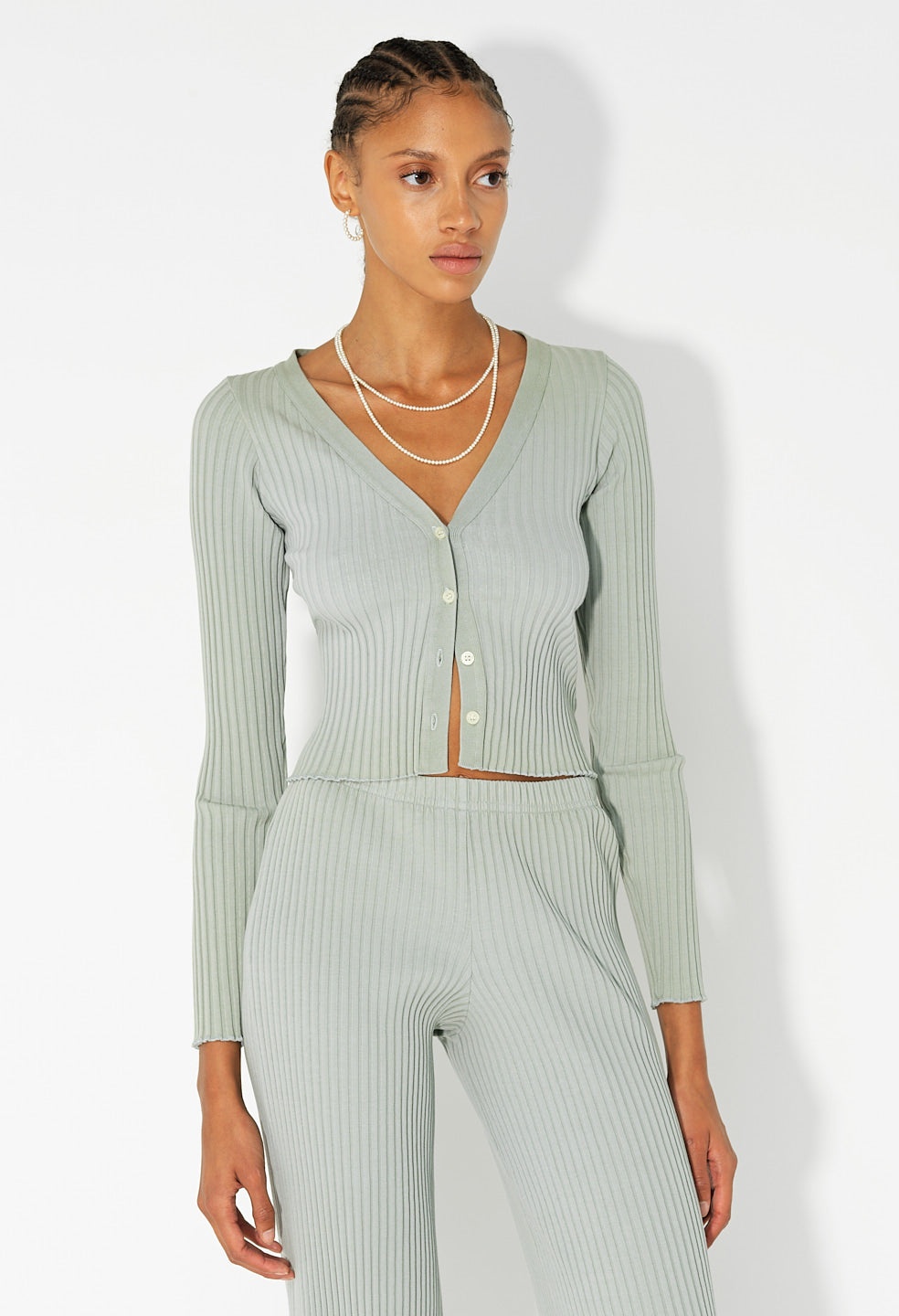GINZA RIB CROPPED CARDIGAN - 1