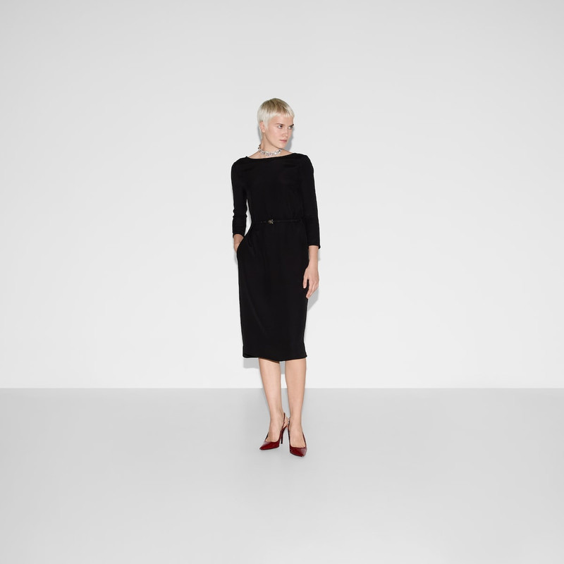 GUCCI Silk cady mid-length dress outlook