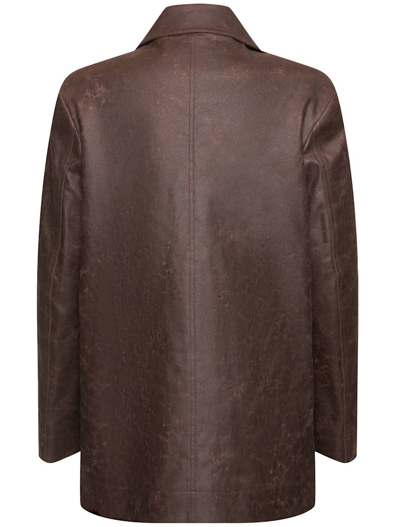 Creased faux leather jacket - 6