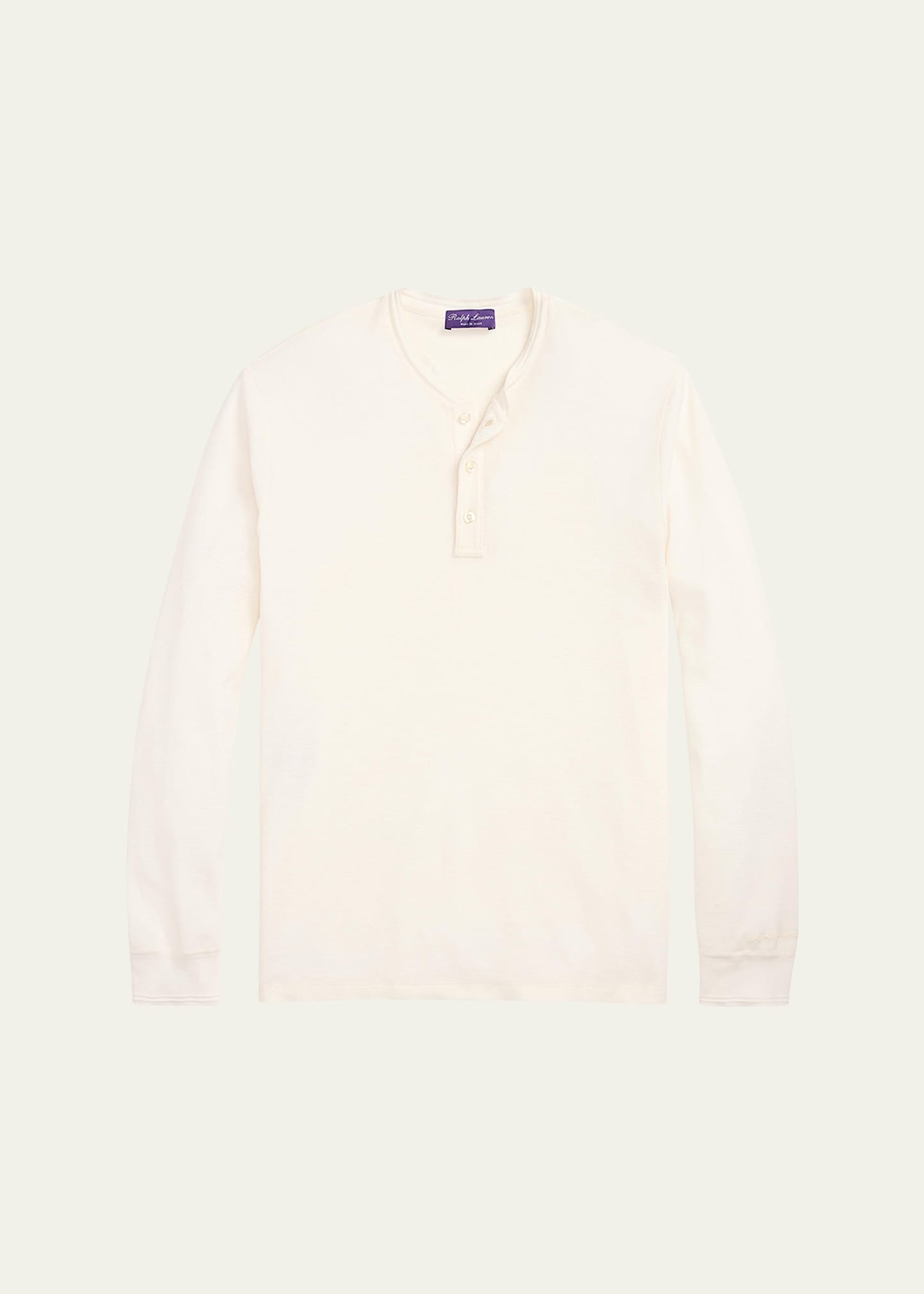 Men's Cotton and Mulberry Silk Henley Shirt - 1
