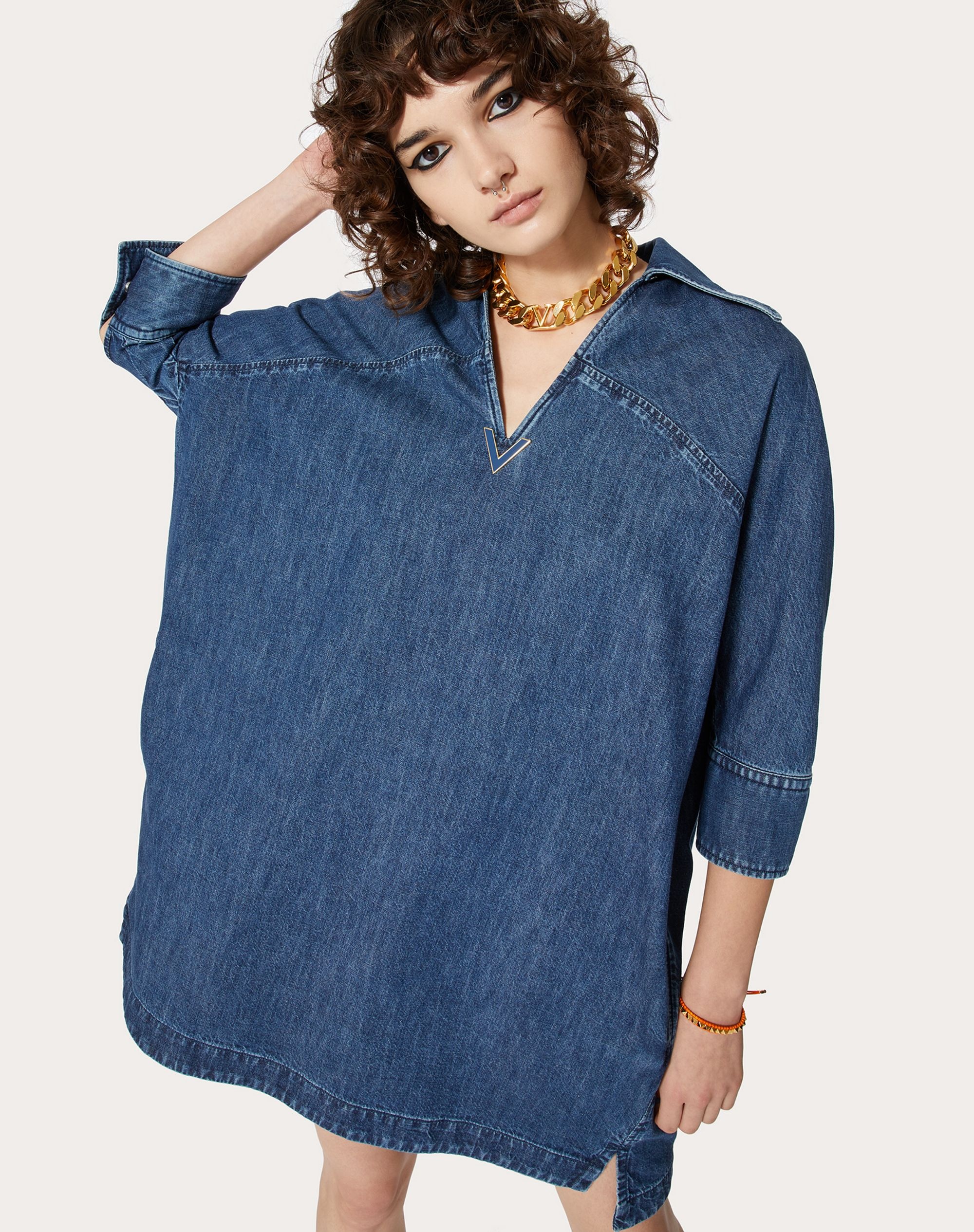 CHAMBRAY DENIM KAFTAN - 5