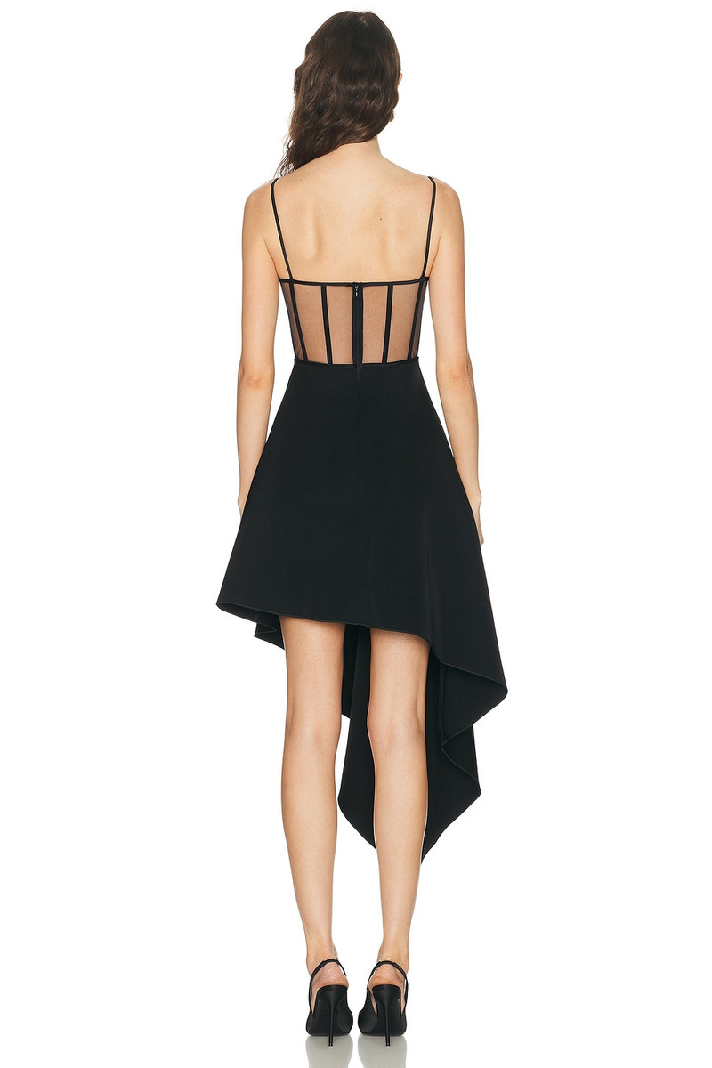 David Koma Bustier Top Detail Asymmetric Skirt Midi Dress outlook