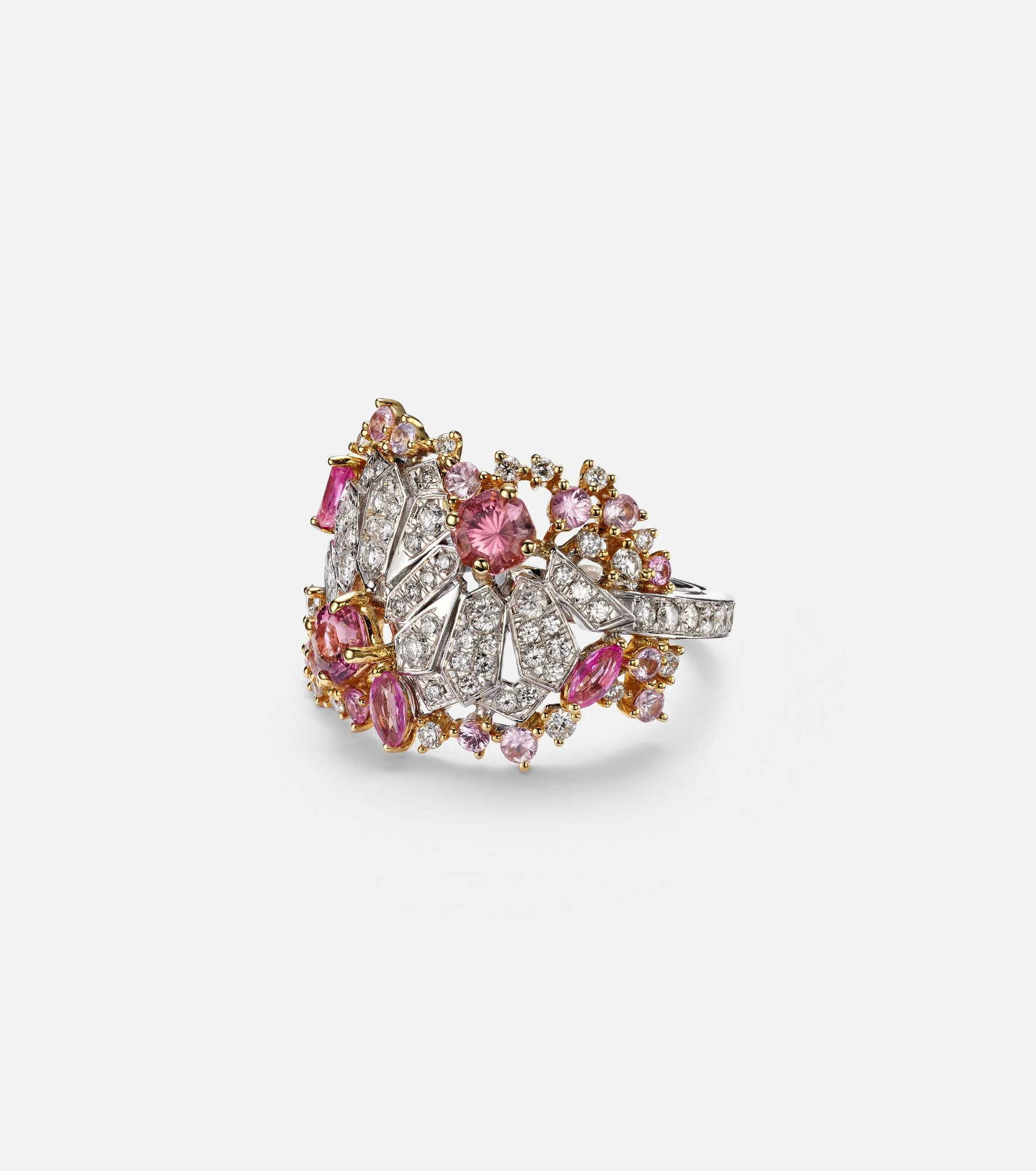 Magnificent Jewels Volume 2 18kt gold pinky ring with gemstones - 1