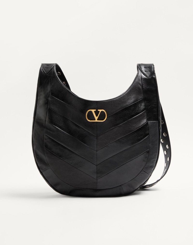 VALENTINO GARAVANI HOBOHO HOBO BAG IN NAPPA LEATHER WITH CHEVRON PATTERN 1