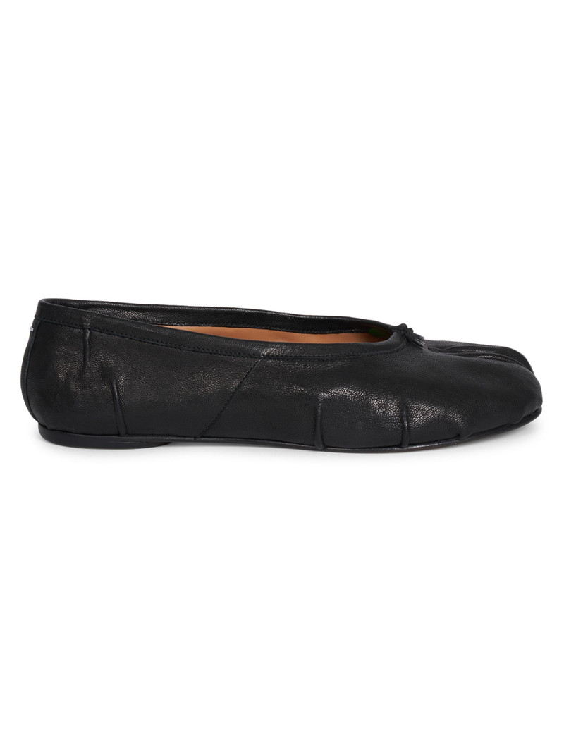 Women's Tabi Leather Ballerina Flats - Black 1