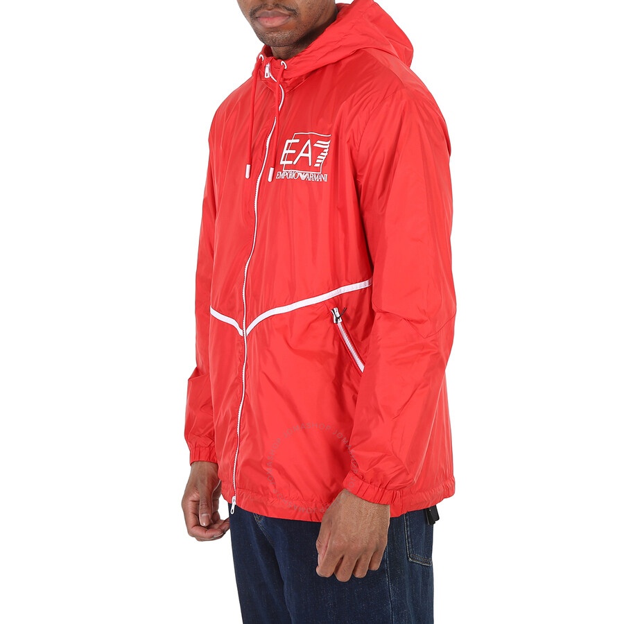 Emporio Armani Red EA7 Logo Recycled-Fabric Visibility Jacket - 4