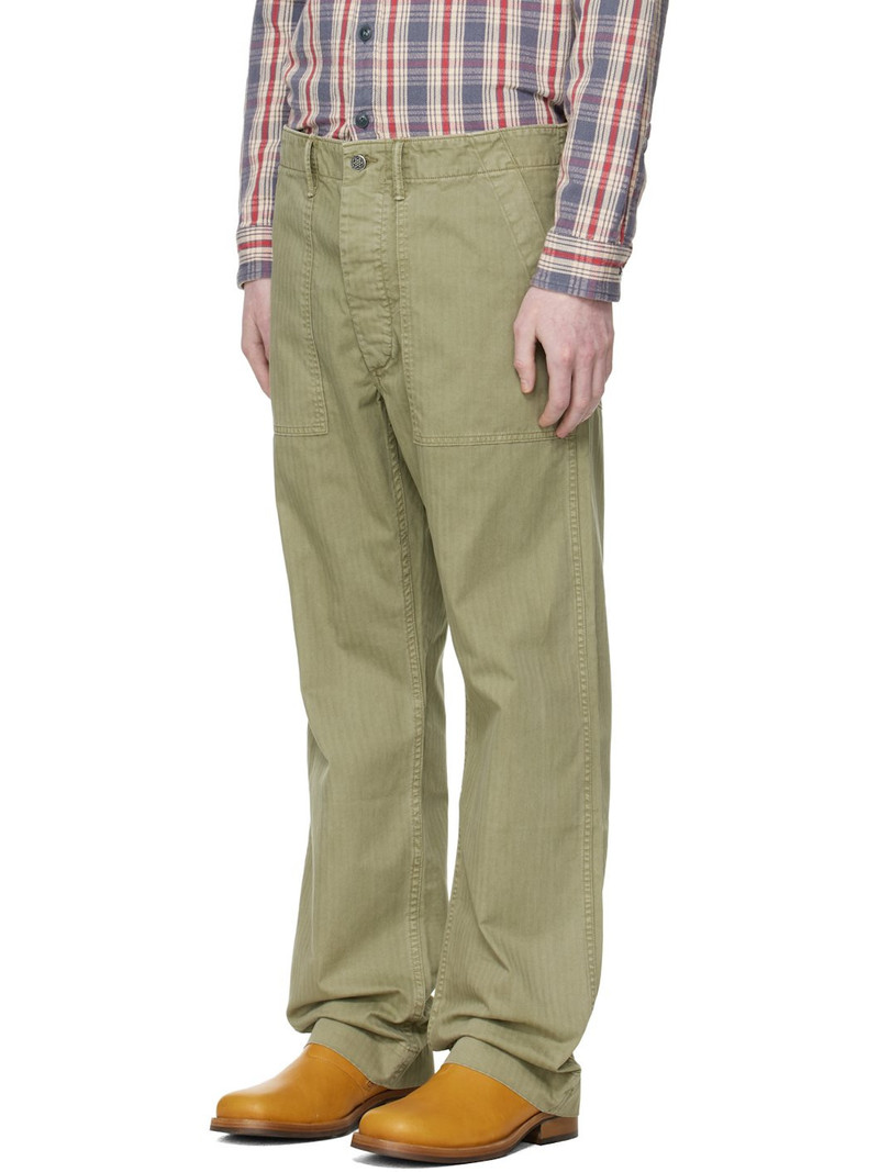 RRL by Ralph Lauren Green Herringbone Utility Trousers outlook