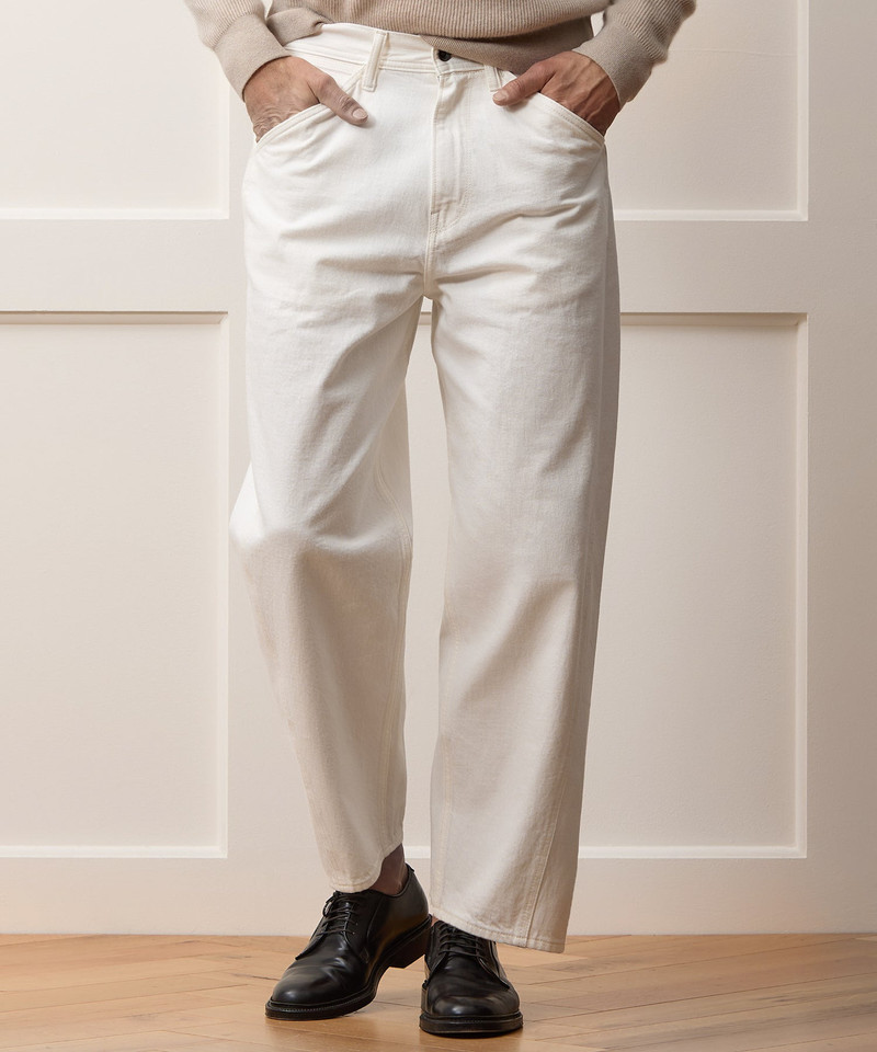 TODD SNYDER Relaxed Barrel Jean in White outlook