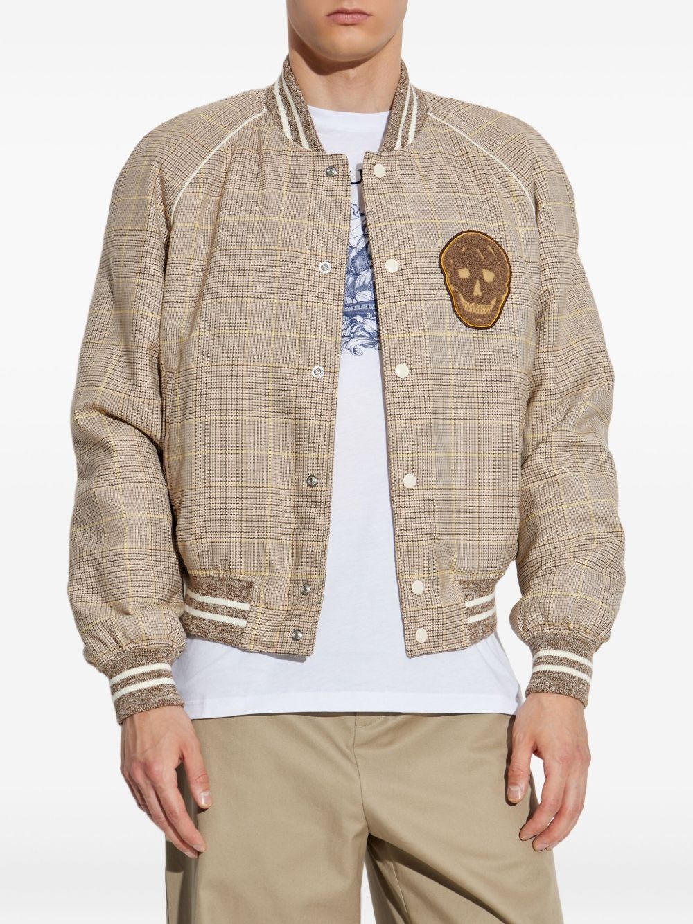 checked bomber jacket - 3