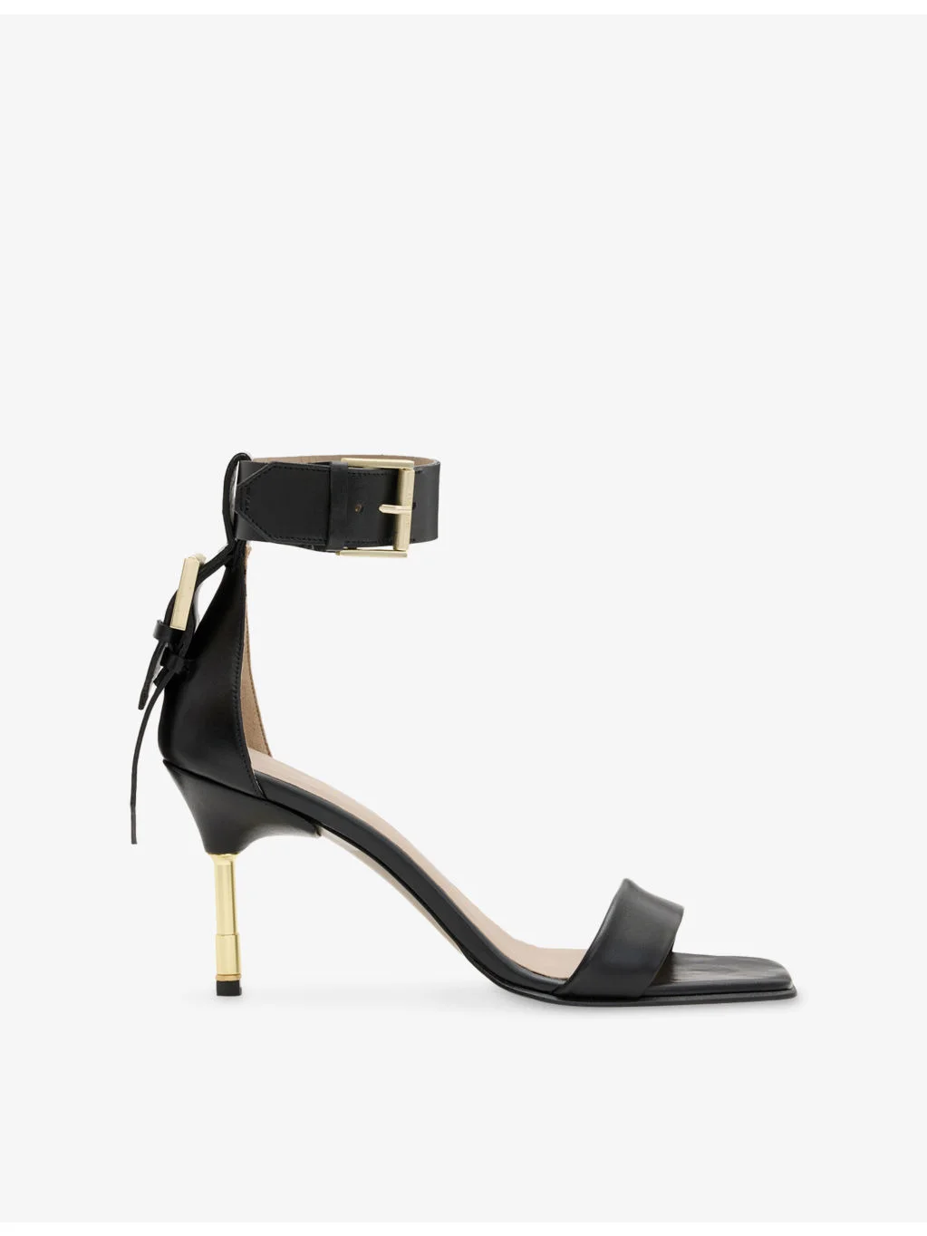 Noir Leather Heeled Sandals - 1