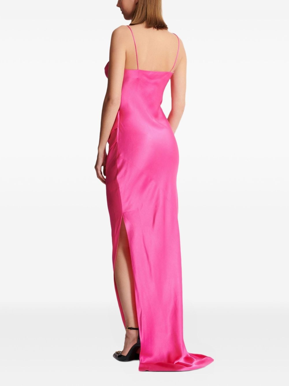 draped satin gown - 2