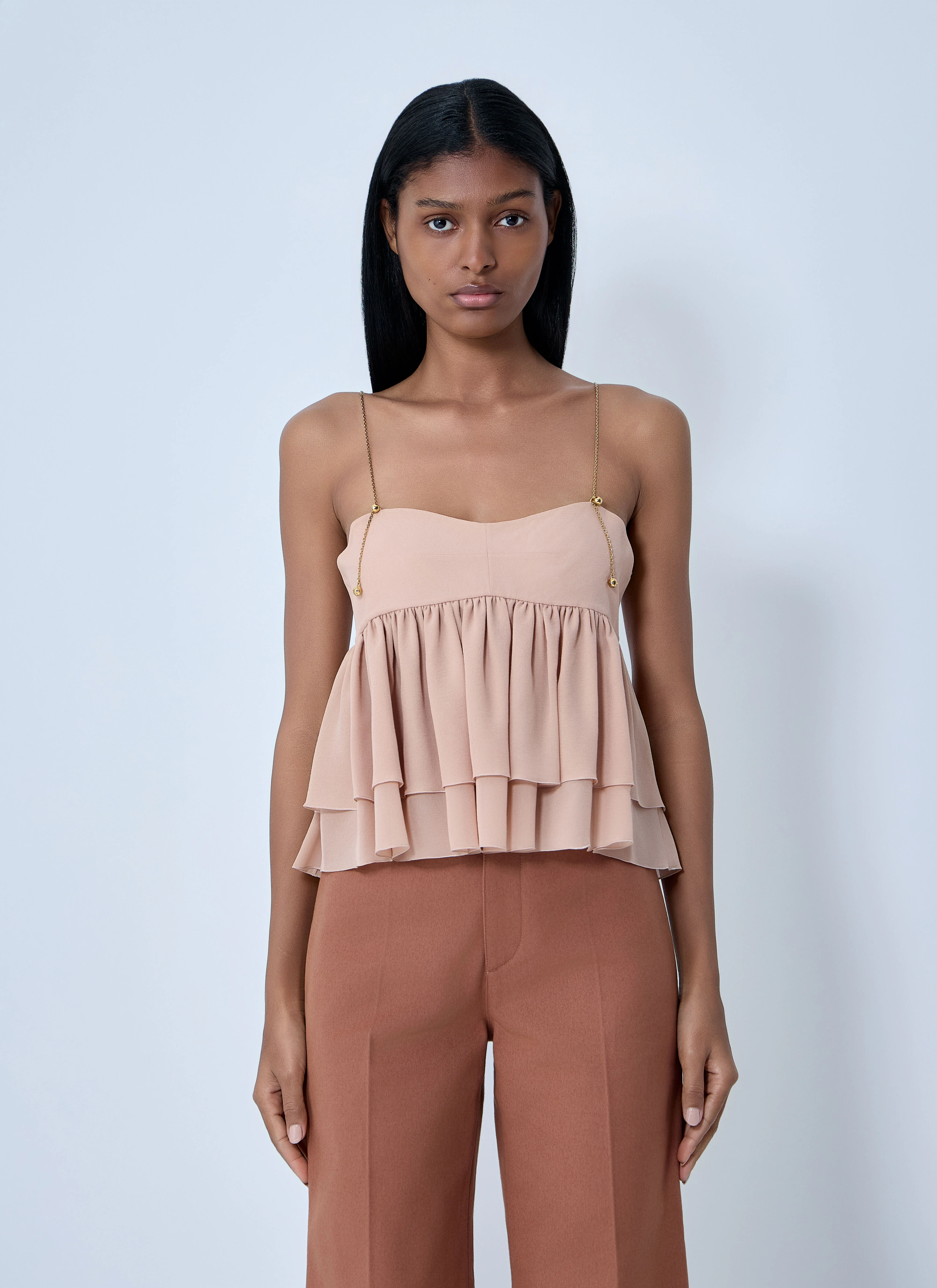 Sleeveless Ruffle Top - 1