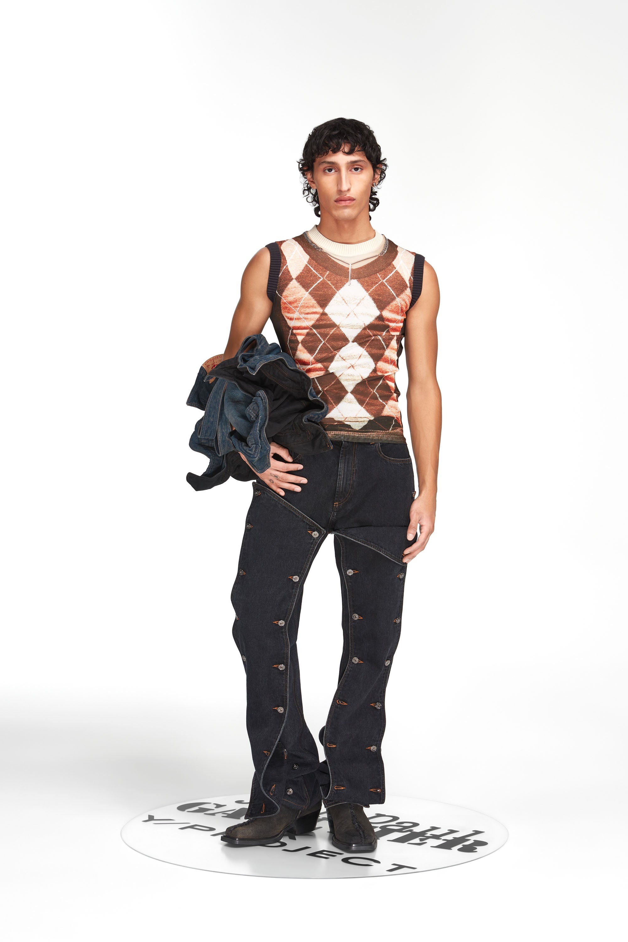 Trompe L'Oeil Argyle Tank Top - 3