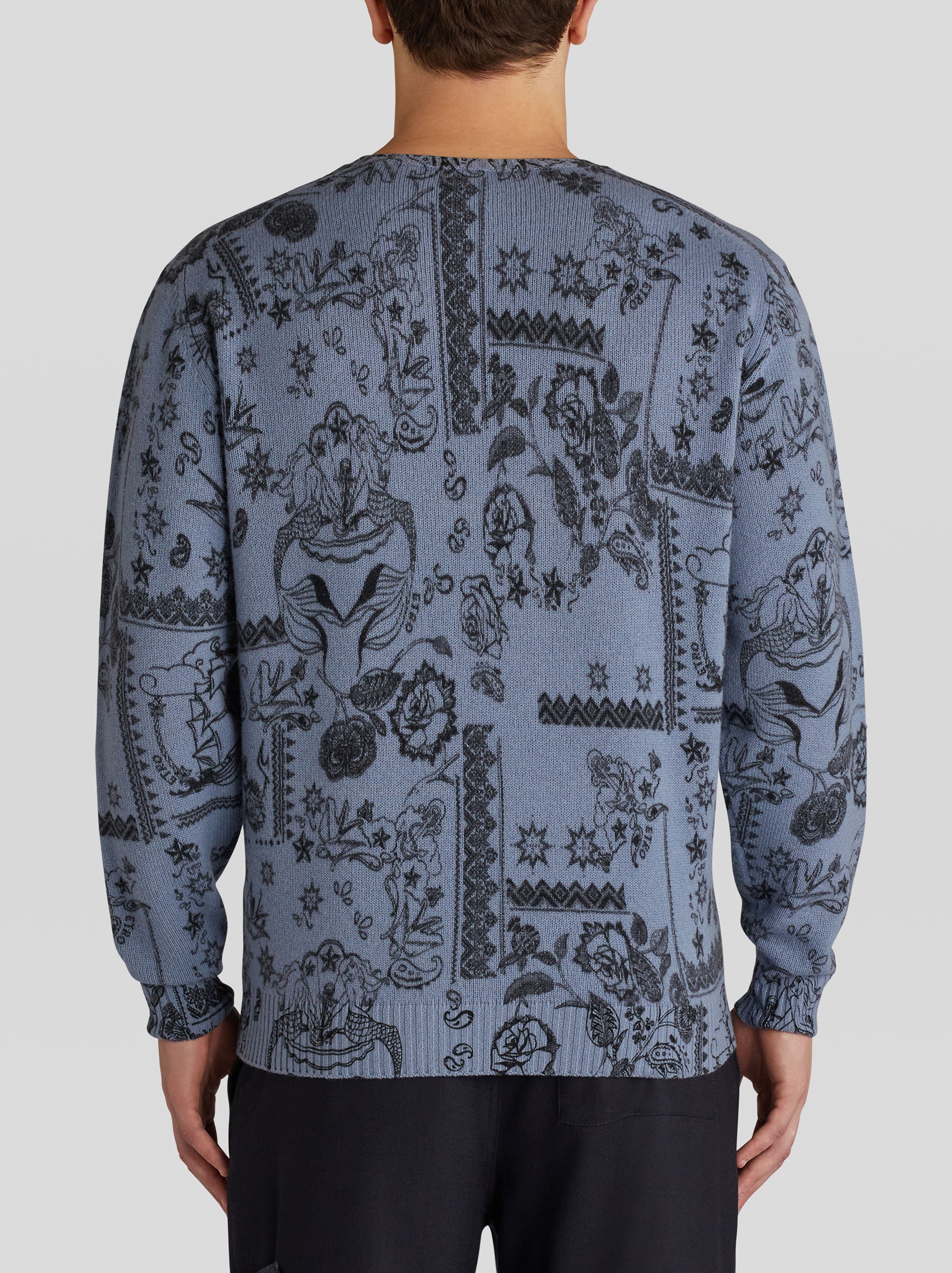 TATTOO PRINT MERINO WOOL JUMPER - 4