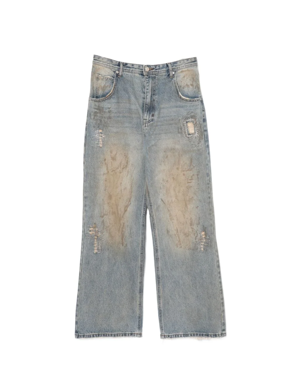 destroyed loose-fit jeans - 1