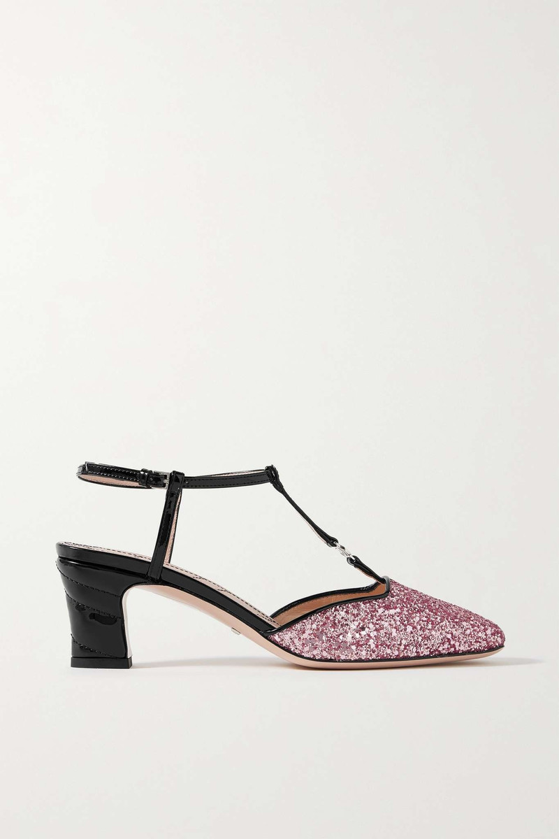Marmont glittered patent-leather pumps - 1