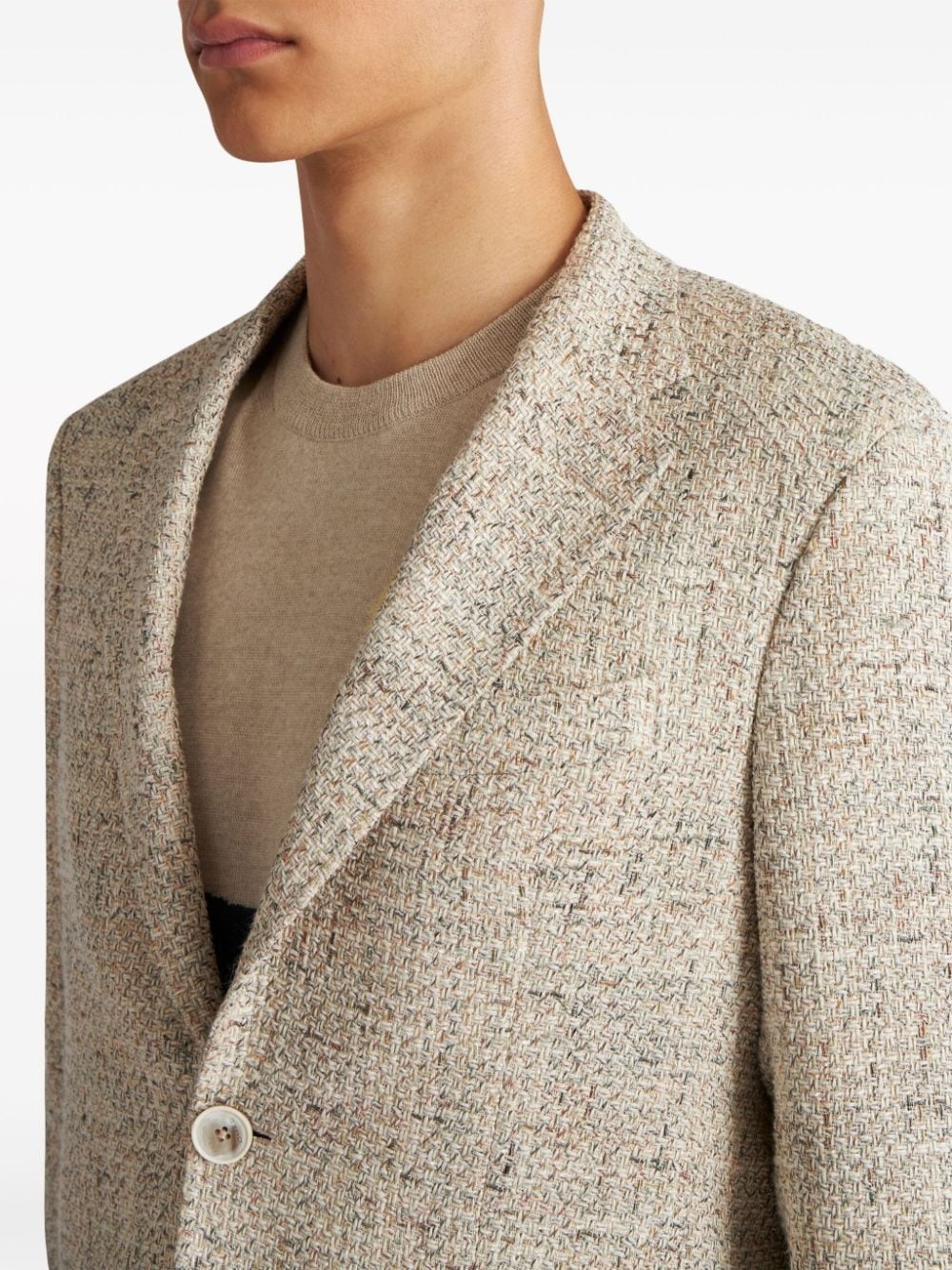single-breasted bouclÃ© blazer - 5