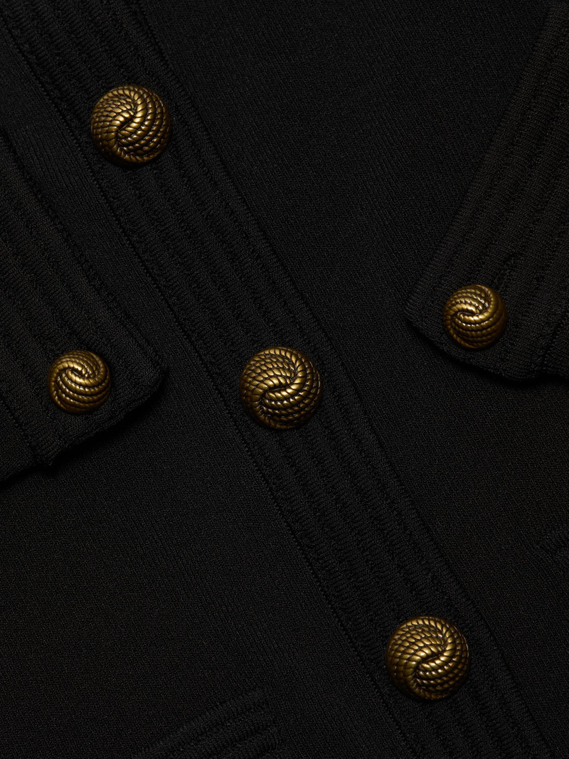 Women's Patsy Crewneck Crop Cardigan - Black Gold 7