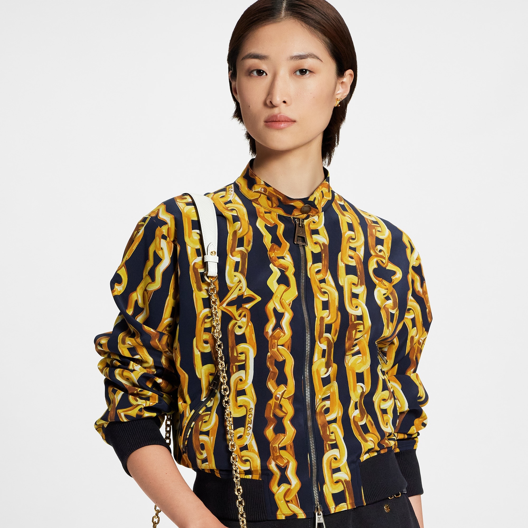 Chain Print Bomber Jacket - 4