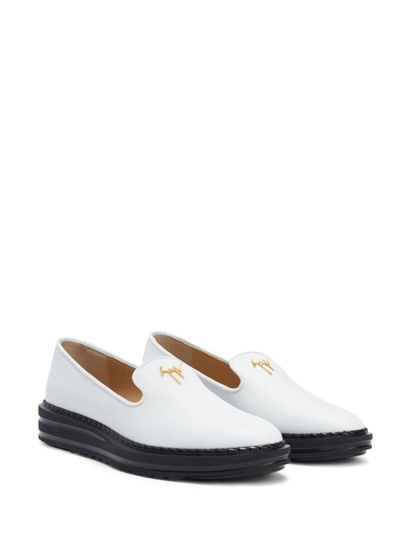 Giuseppe Zanotti logo-plaque leather loafers outlook