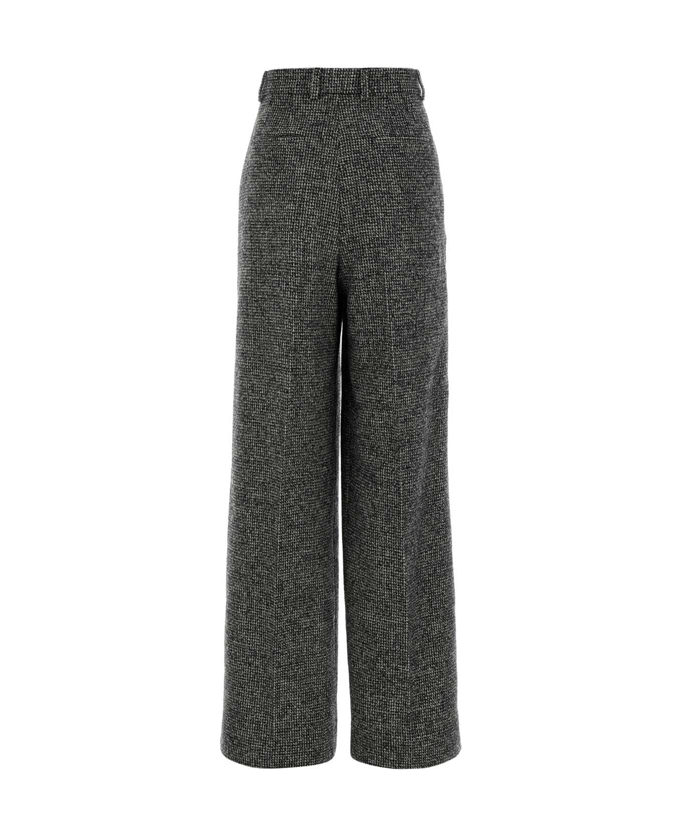 Embroidered Stretch Wool Blend Pant - 2