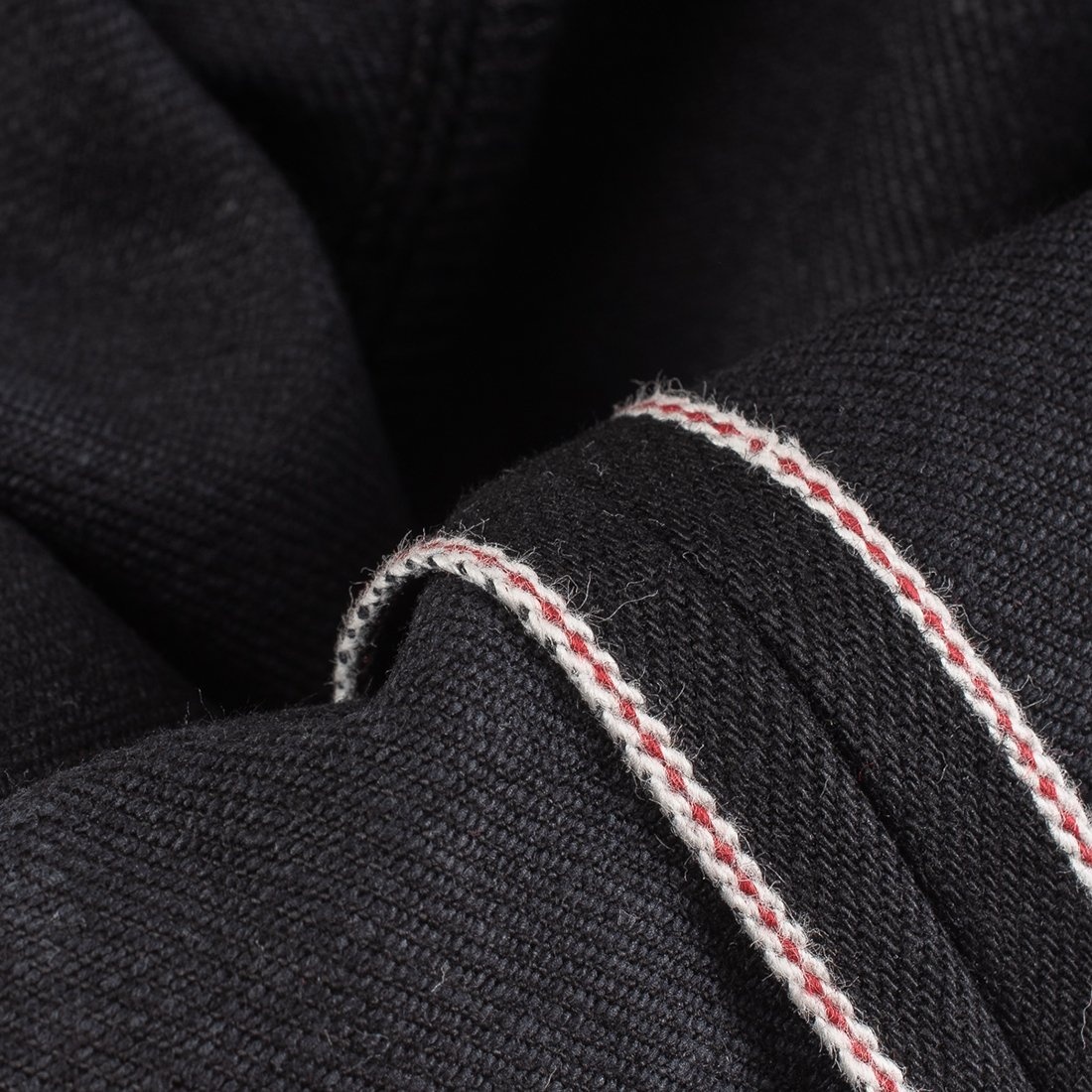 IH-666S-142bb 14oz Selvedge Denim Slim Straight Cut Jeans - Black/Black - 13