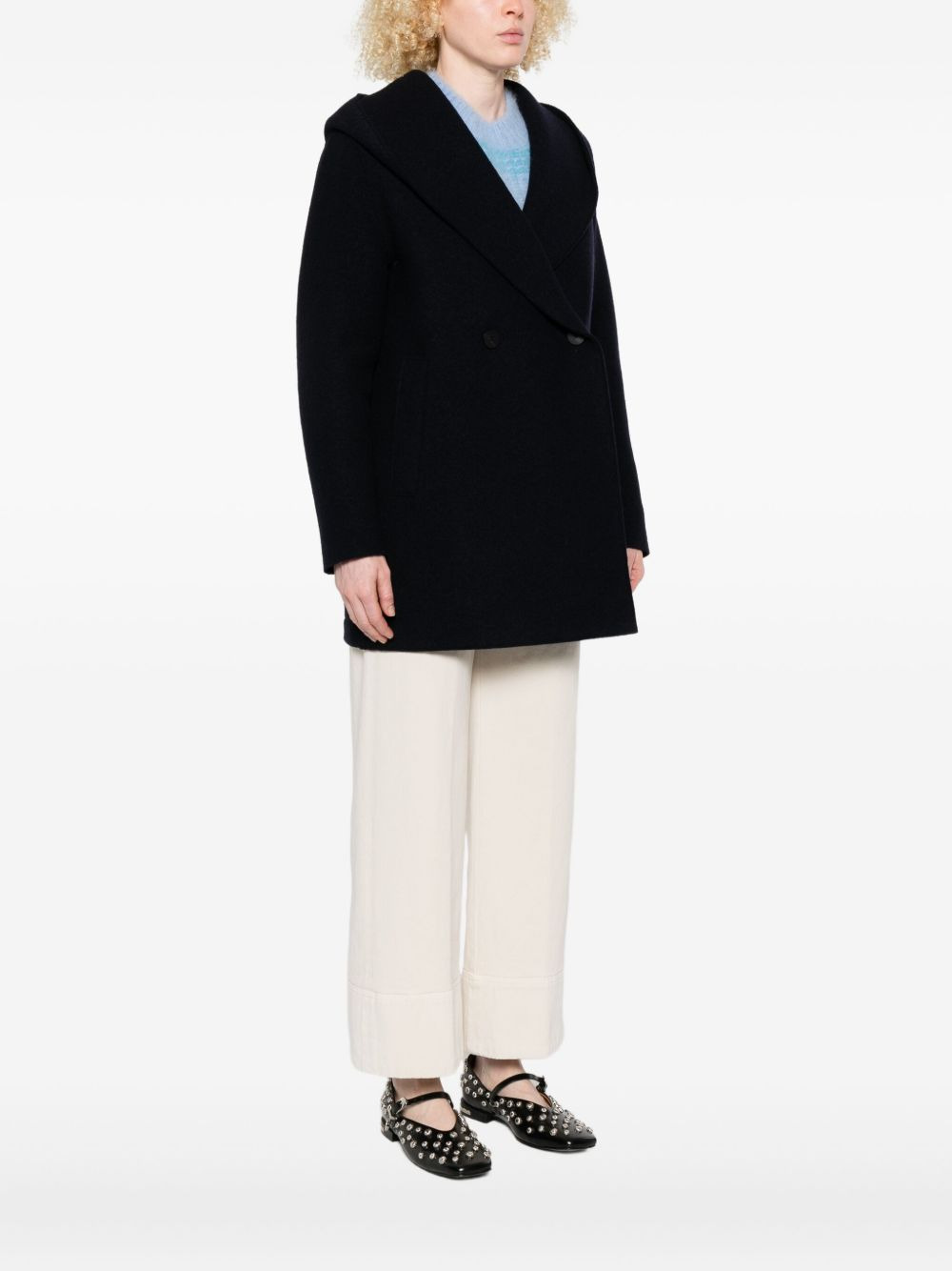 double-breasted wool coat - 3