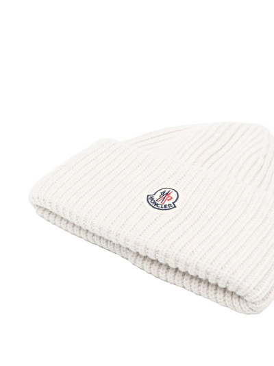 Moncler logo-patch ribbed beanie outlook