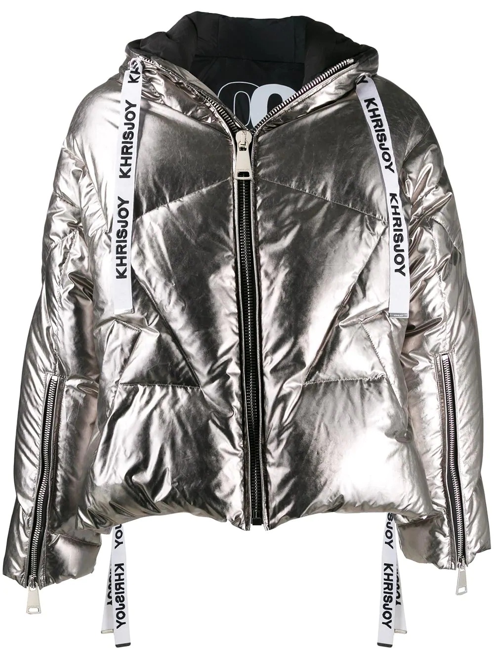 metallic puffer jacket - 1