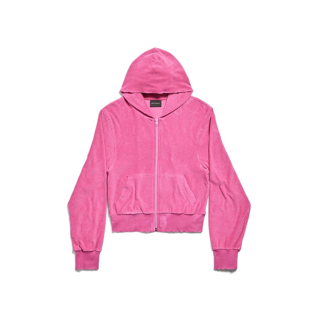 Women's Bb Motel Zip-up Hoodie Fitted in Dark Pink - 1