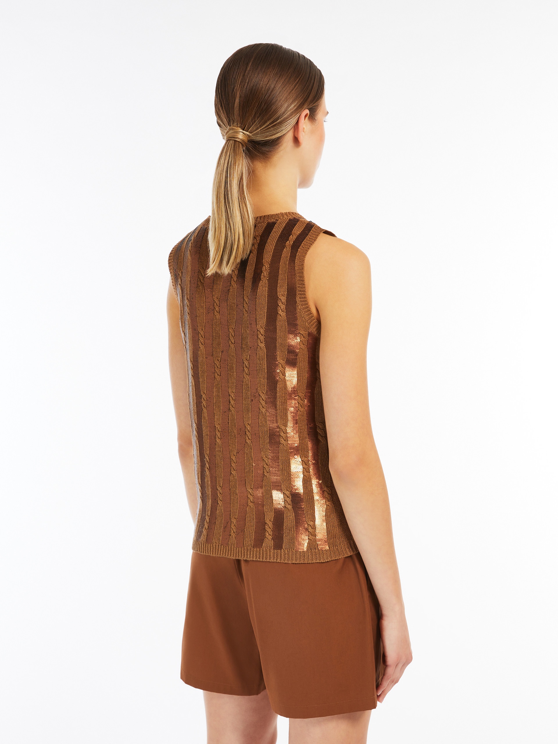GOLIA Linen top with sequins - 4