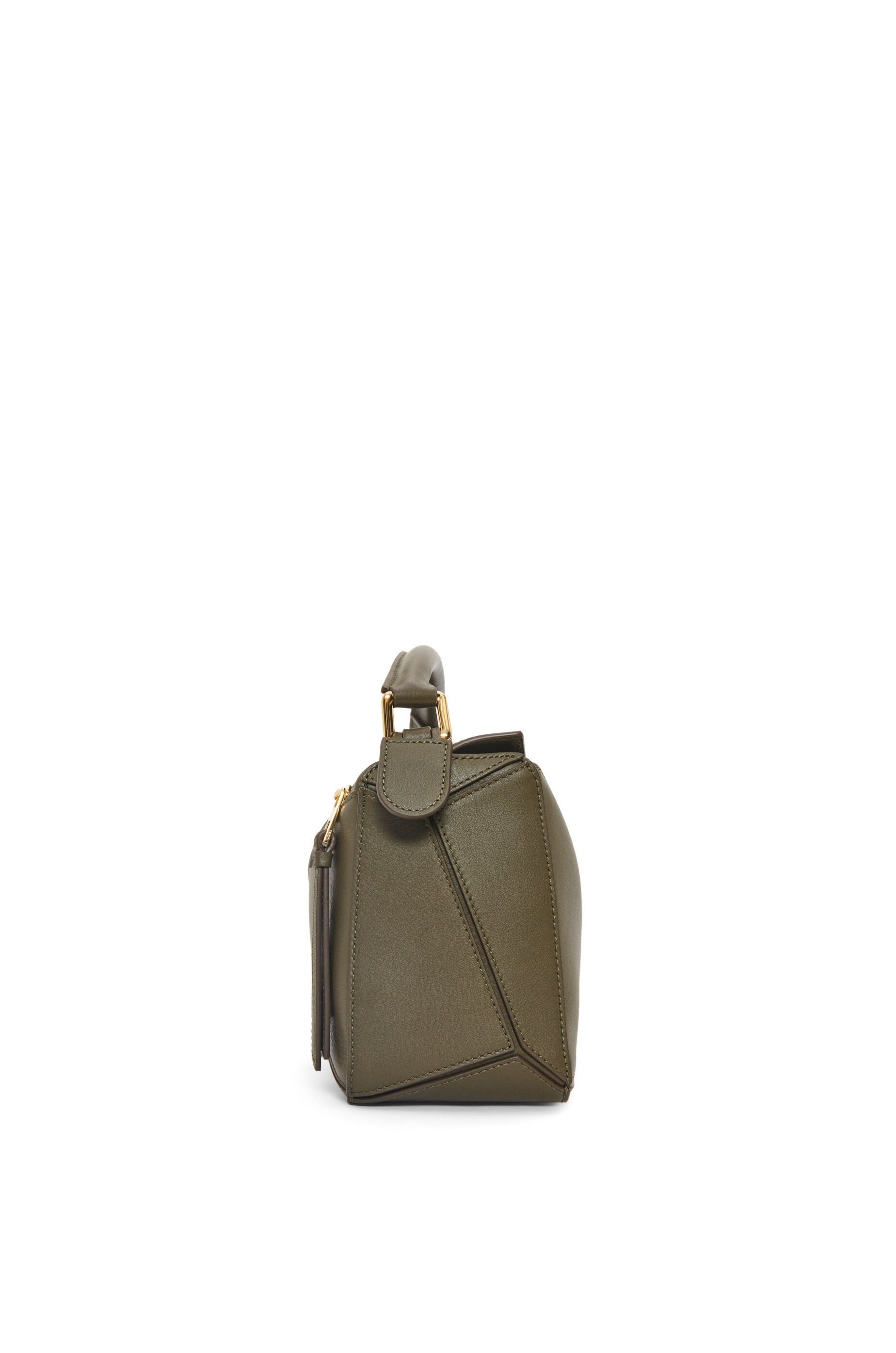 Small Puzzle bag in classic calfskin & Anagram strap in jacquard and calfskin - 4